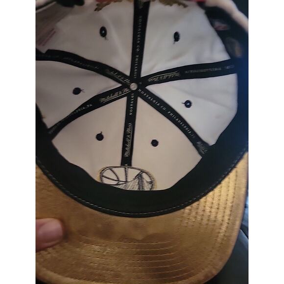 Golden State Warriors Hat Snapback Cap USA Flag White Navy Gold Mitchell & Ness - Picture 5 of 6